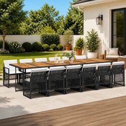 Specifications of 13 Piece Black Outdoor Dining Set