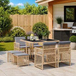 9 Piece Garden Dining Set Specifications: Durable & Comfortable