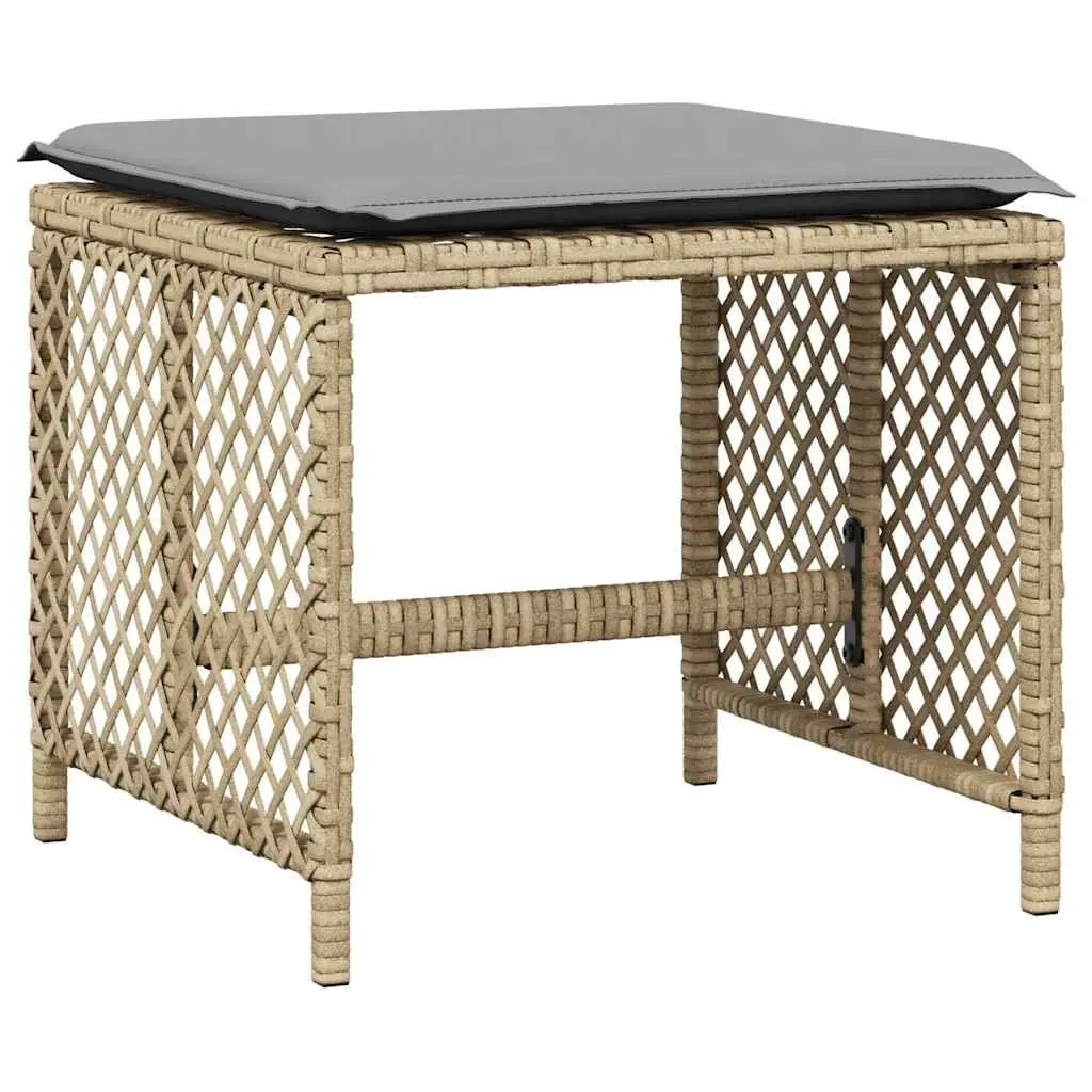 Garden Dining Set 9 Piece Outdoor Furniture Beige Poly Rattan Chairs Table Patio