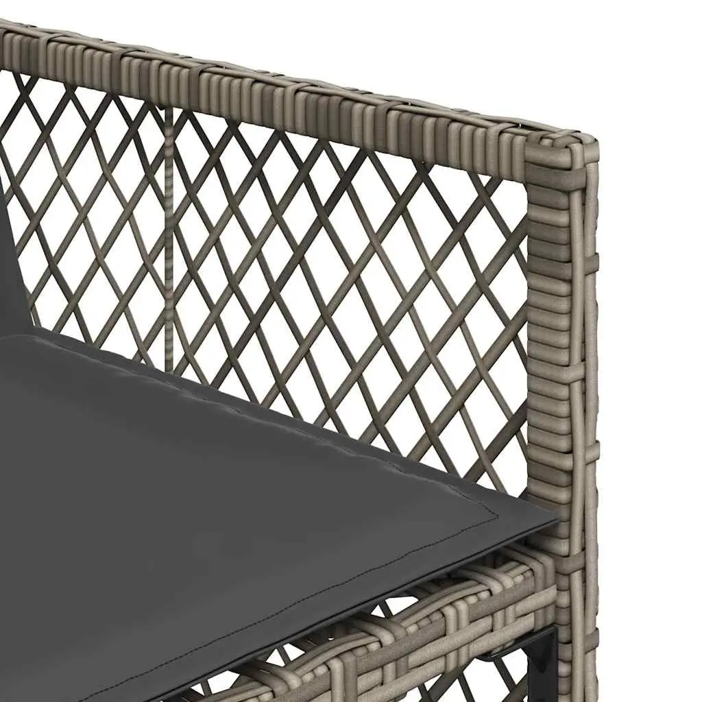 Garden Dining Set 9 Piece Outdoor Furniture Grey Poly Rattan Table Chairs