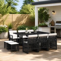Specifications for 11 Piece Garden Dining Set - Black Rattan