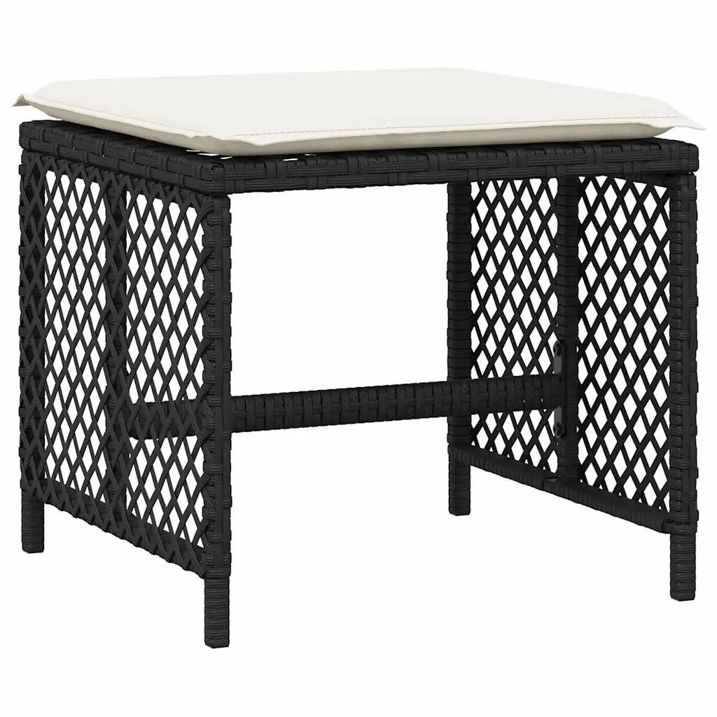 Garden Dining Set Outdoor Furniture 11 Piece Black Poly Rattan