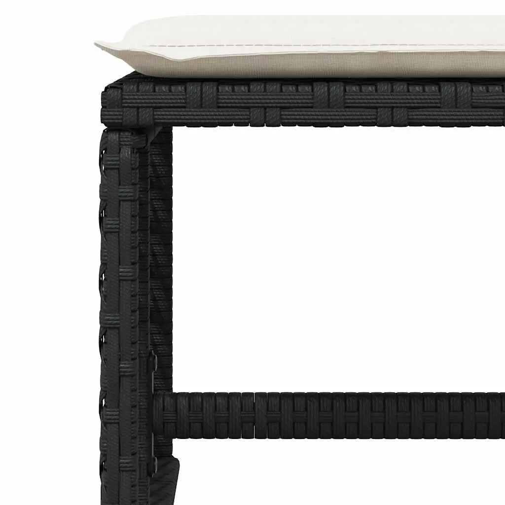 Garden Dining Set Outdoor Furniture 11 Piece Black Poly Rattan