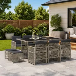 11 Piece Garden Dining Set: Dimensions and Details