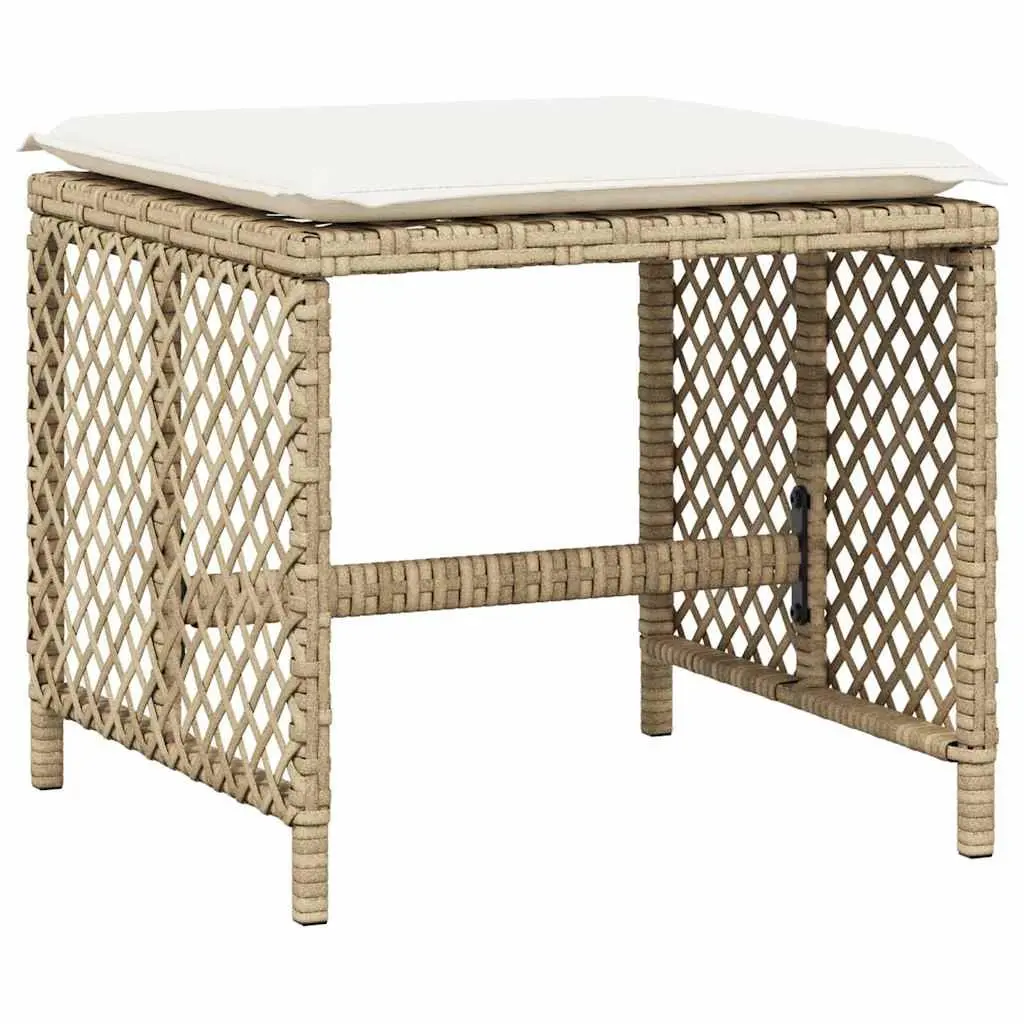 Garden Dining Set 11 Piece Outdoor Furniture Patio Beige PE Rattan