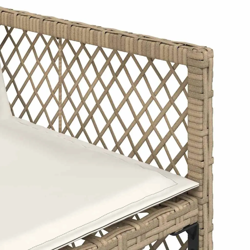 Garden Dining Set 11 Piece Outdoor Furniture Patio Beige PE Rattan
