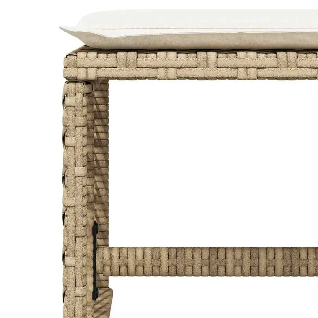 Garden Dining Set 11 Piece Outdoor Furniture Patio Beige PE Rattan