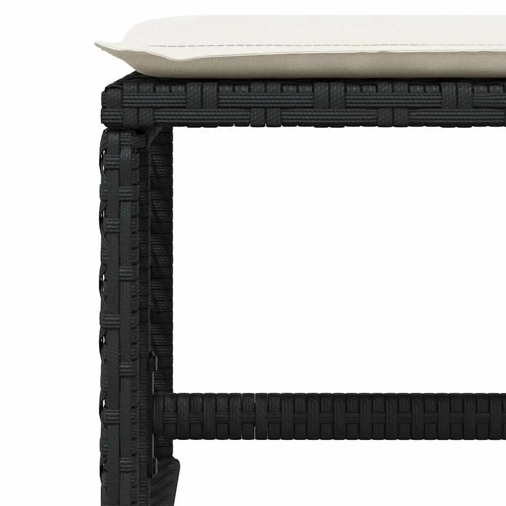 11 Piece Outdoor Garden Dining Set Poly Rattan Chairs Table Cushions Black