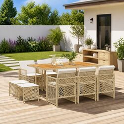 11 Piece Garden Dining Set with Durable Materials and Comfort