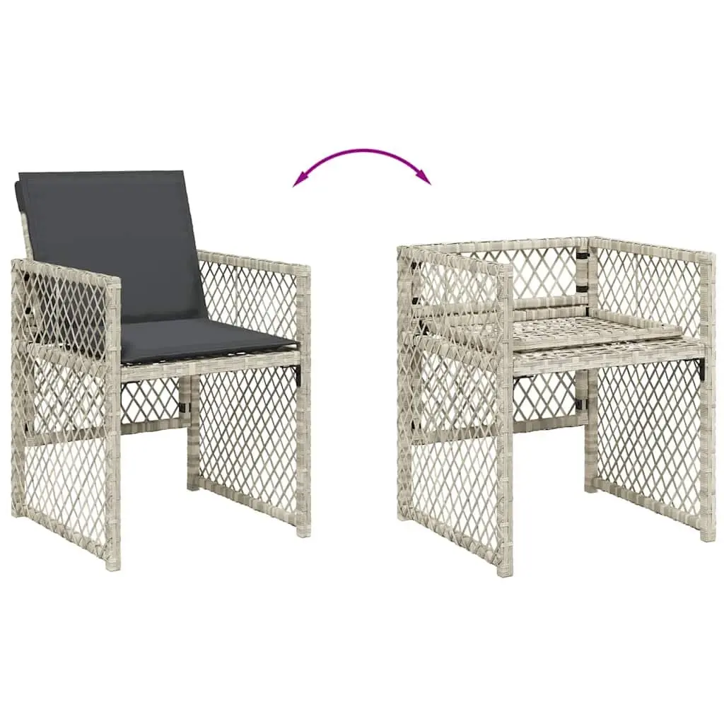 Garden Dining Set 13 Piece Outdoor Furniture Grey Poly Rattan Patio Table