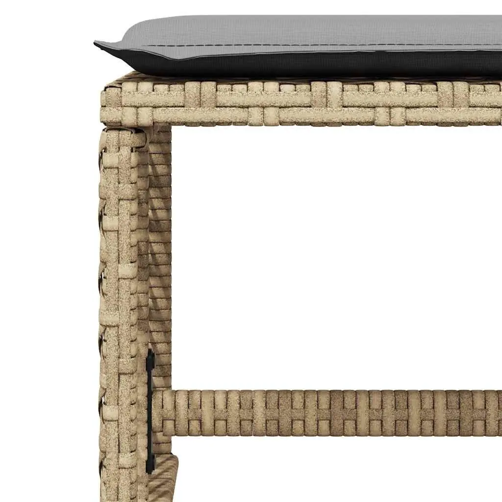 Garden Dining Set 13 Piece Outdoor Furniture Table Chairs Cushions Beige Rattan