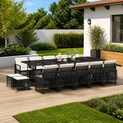 15 Piece Outdoor Dining Set - Dimensions and Features Listed