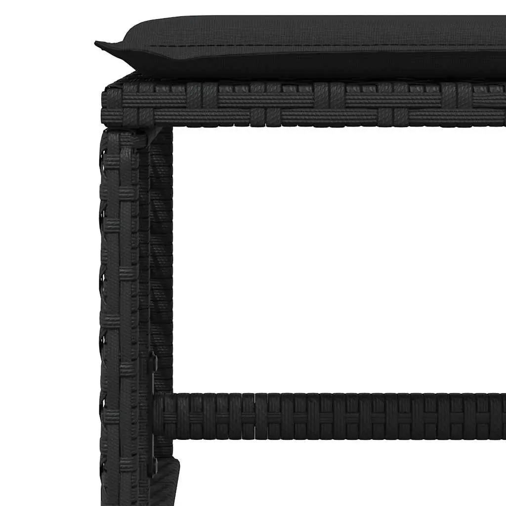 Garden Dining Set Outdoor Use 15 Piece Black Poly Rattan Chairs