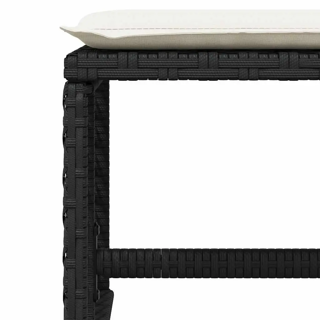 Garden Dining Set Outdoor Furniture 17 Piece Black Poly Rattan with Cushions