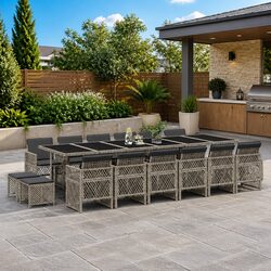Specifications of 17-Piece Garden Dining Set with Cushions