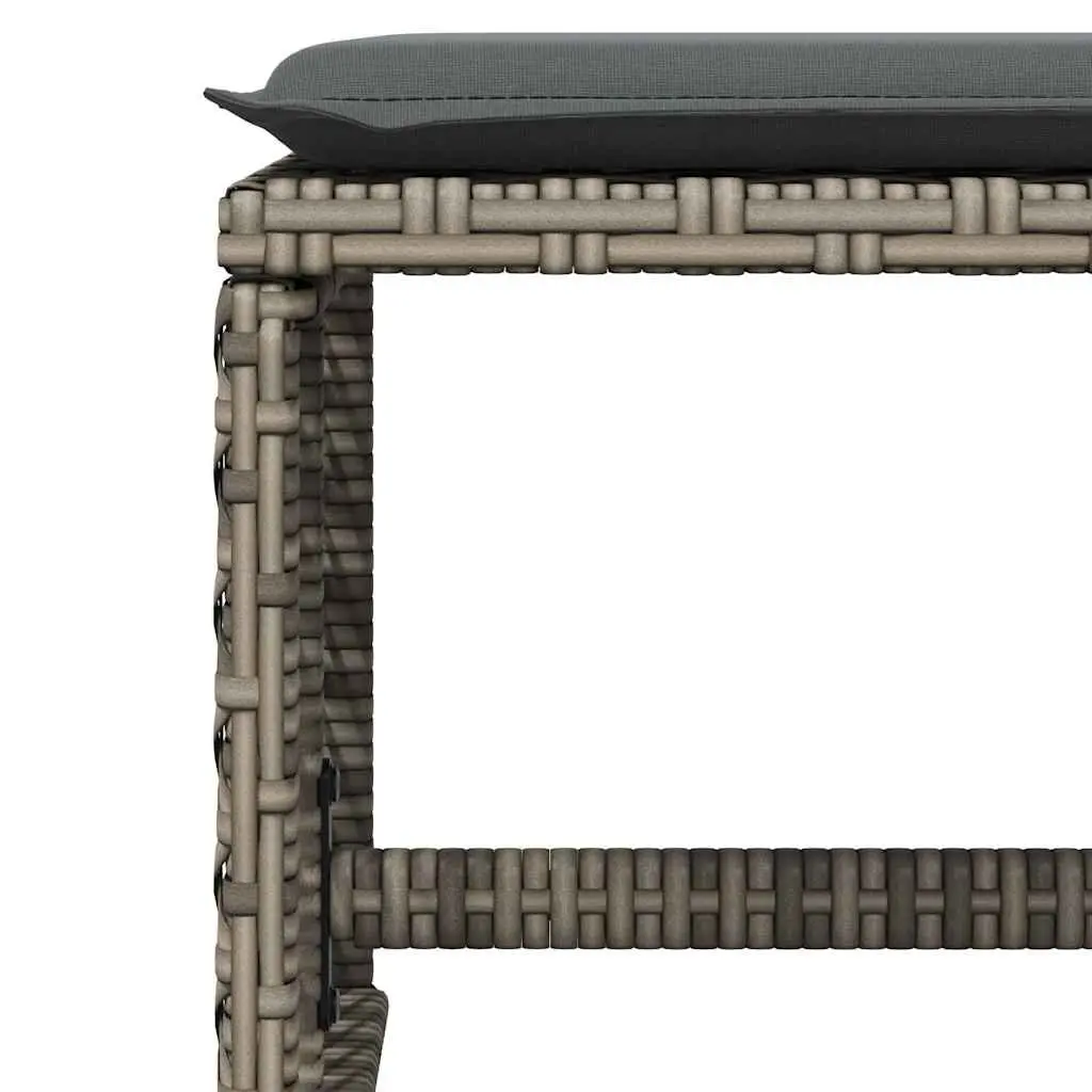 Garden Dining Set Outdoor Furniture 17 Piece Grey Poly Rattan with Cushions