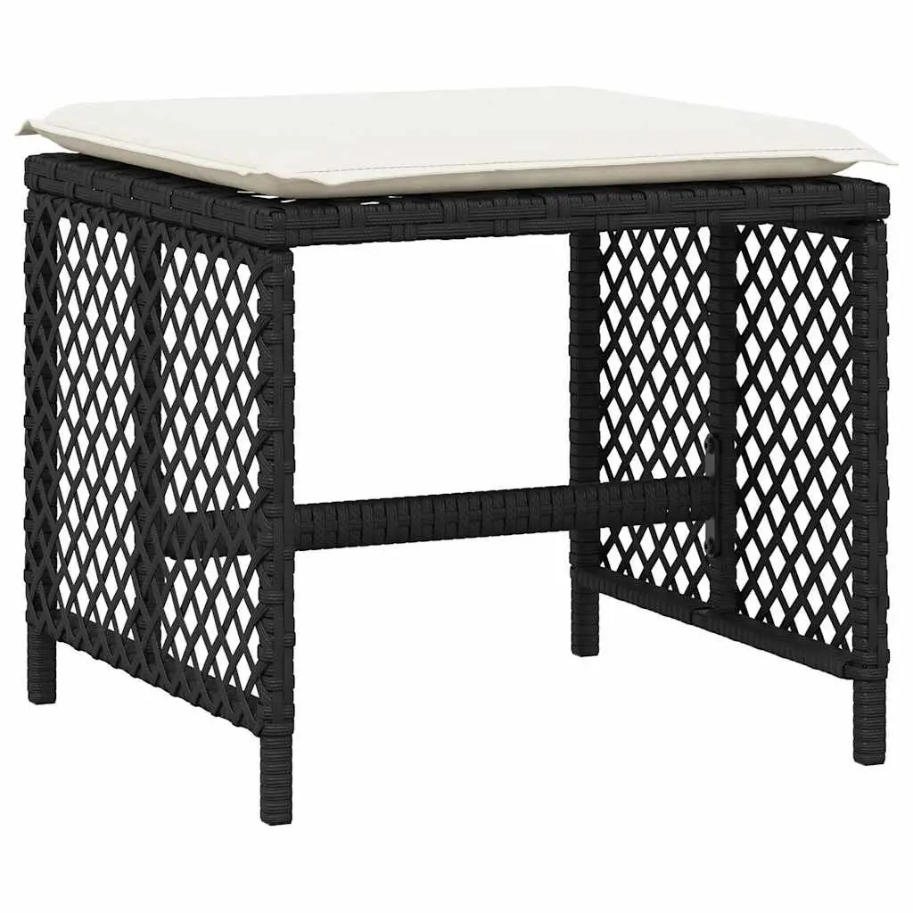 Garden Dining Set Outdoor Furniture 17 Piece Black Poly Rattan Chairs Table