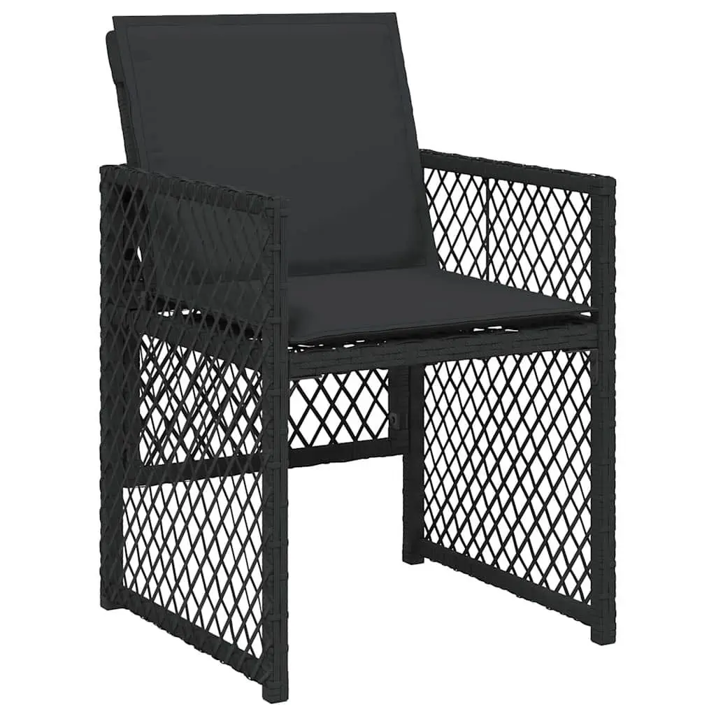 9 Piece Outdoor Dining Set with Black Rattan