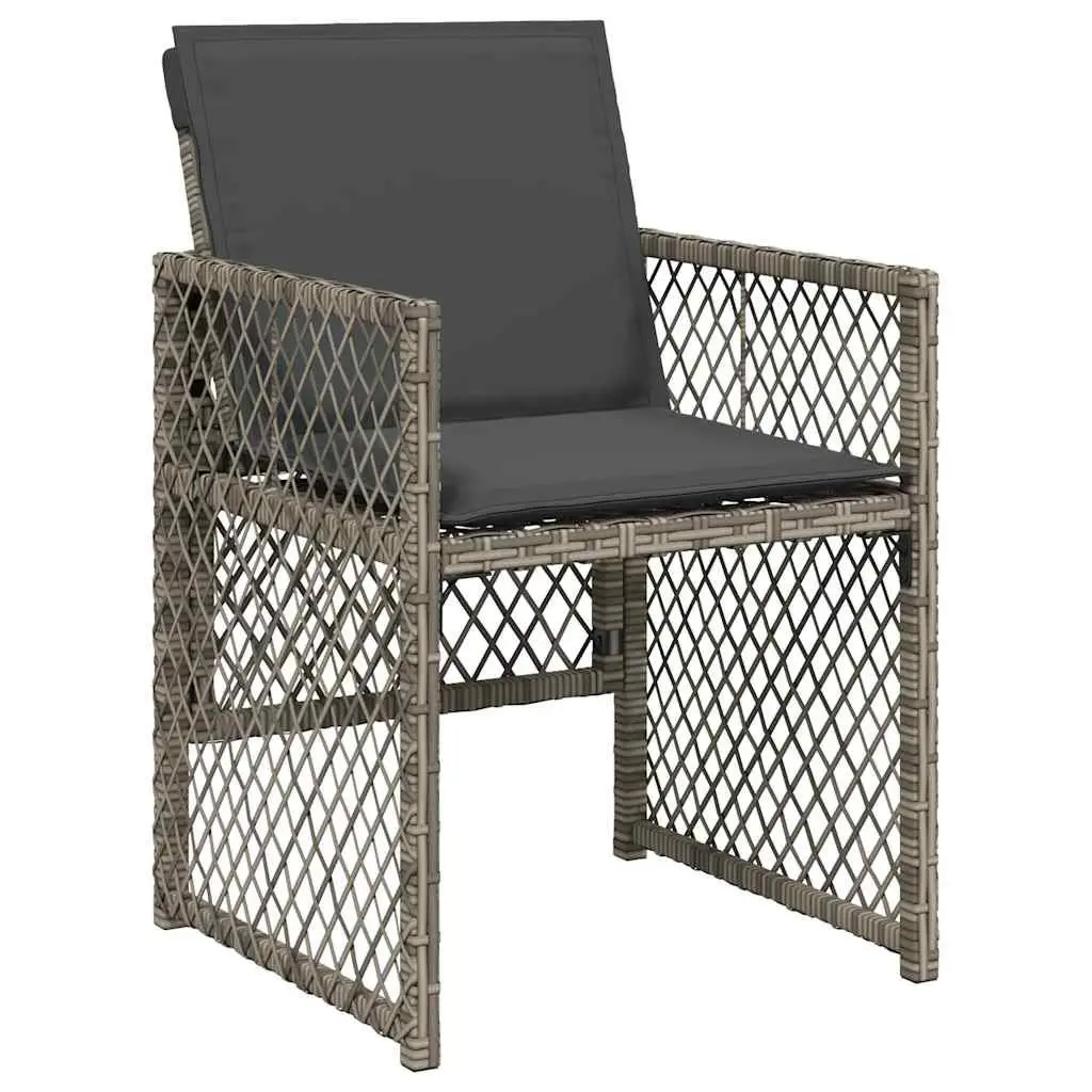 9 Piece Garden Dining Set Grey Poly Rattan Outdoor Furniture Patio Chairs Table