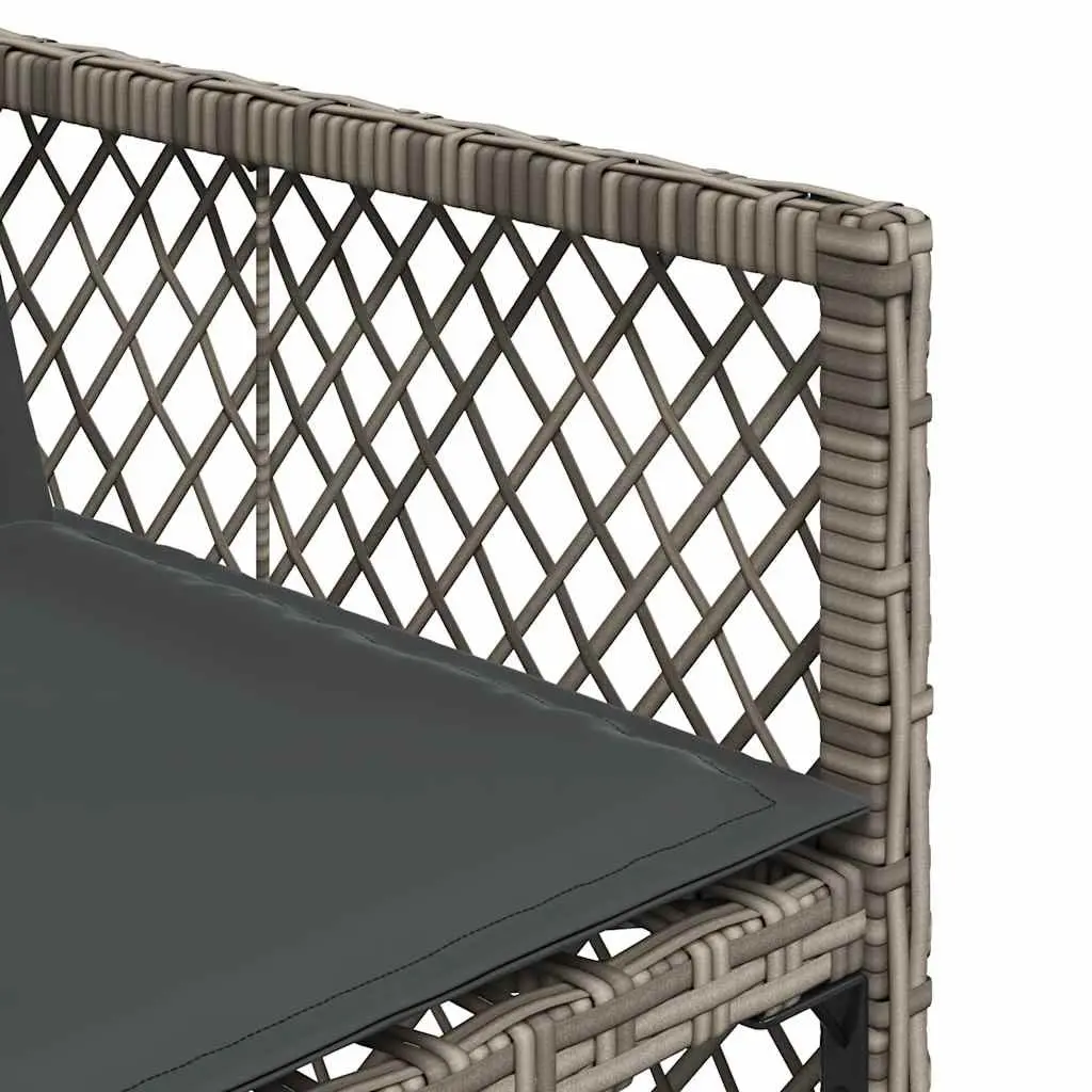 Garden Dining Set 11 Piece Outdoor Use Grey Poly Rattan Chairs Table
