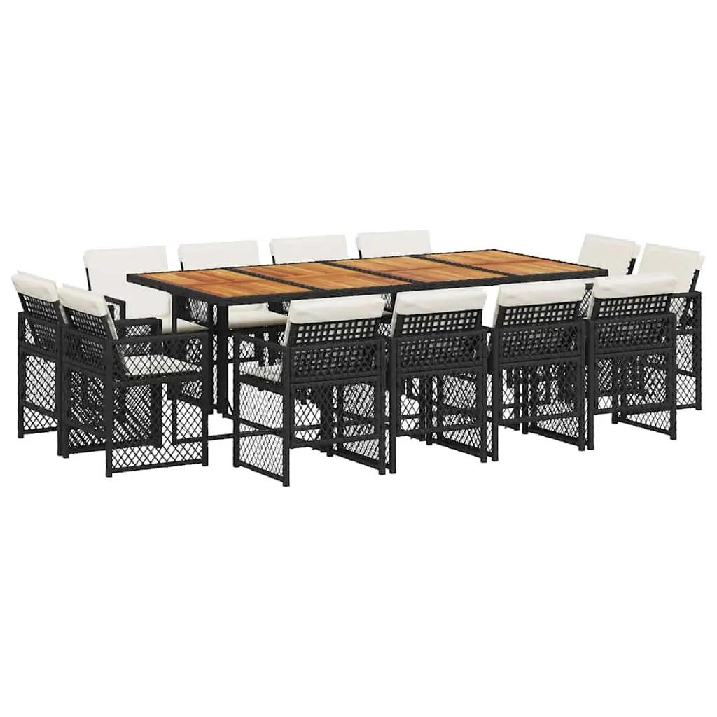 13 Piece Garden Dining Set Outdoor Furniture Poly Rattan Chairs Table