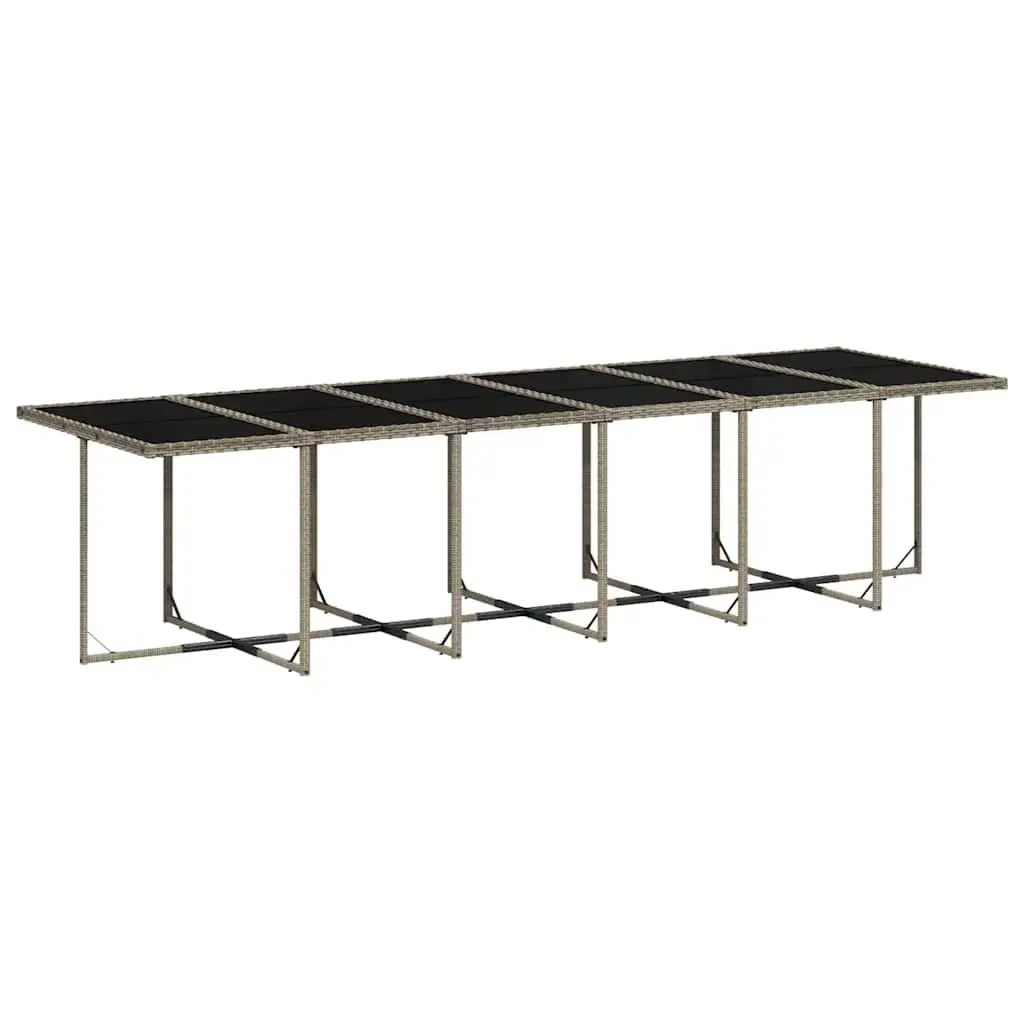 17-Piece Grey Rattan Outdoor Dining Set