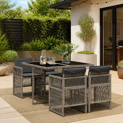 Specifications of 5 Piece Grey Rattan Dining Set