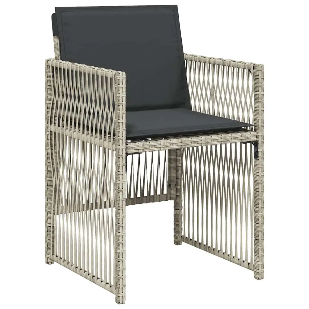 Garden Dining Set 5 Piece Outdoor Furniture Grey Poly Rattan Cushions Patio