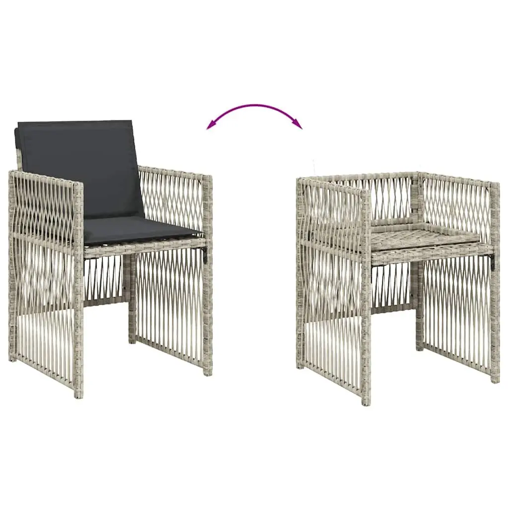 7 Piece Garden Dining Set Grey Poly Rattan Outdoor Furniture Patio Table Chairs