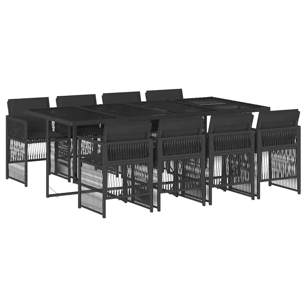 9-Piece Outdoor Dining Set in Black