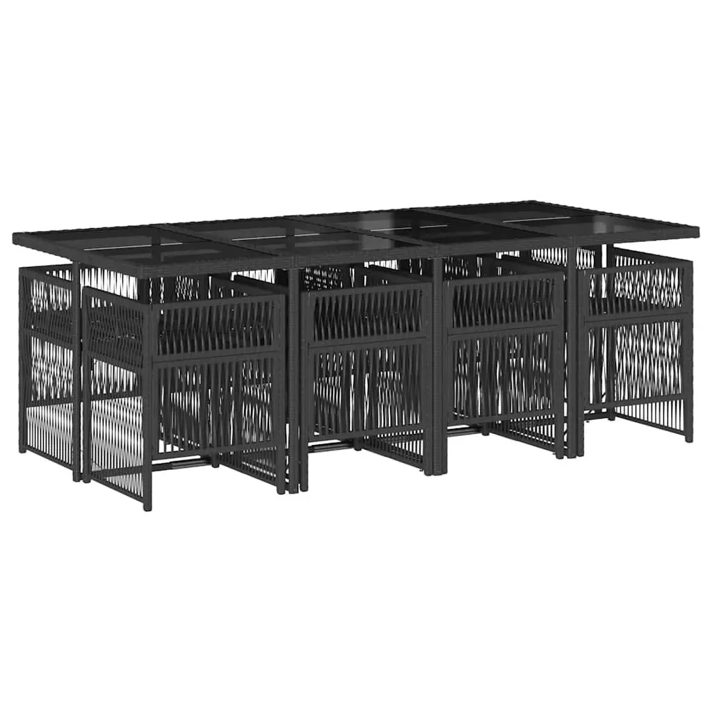9-Piece Outdoor Dining Set in Black