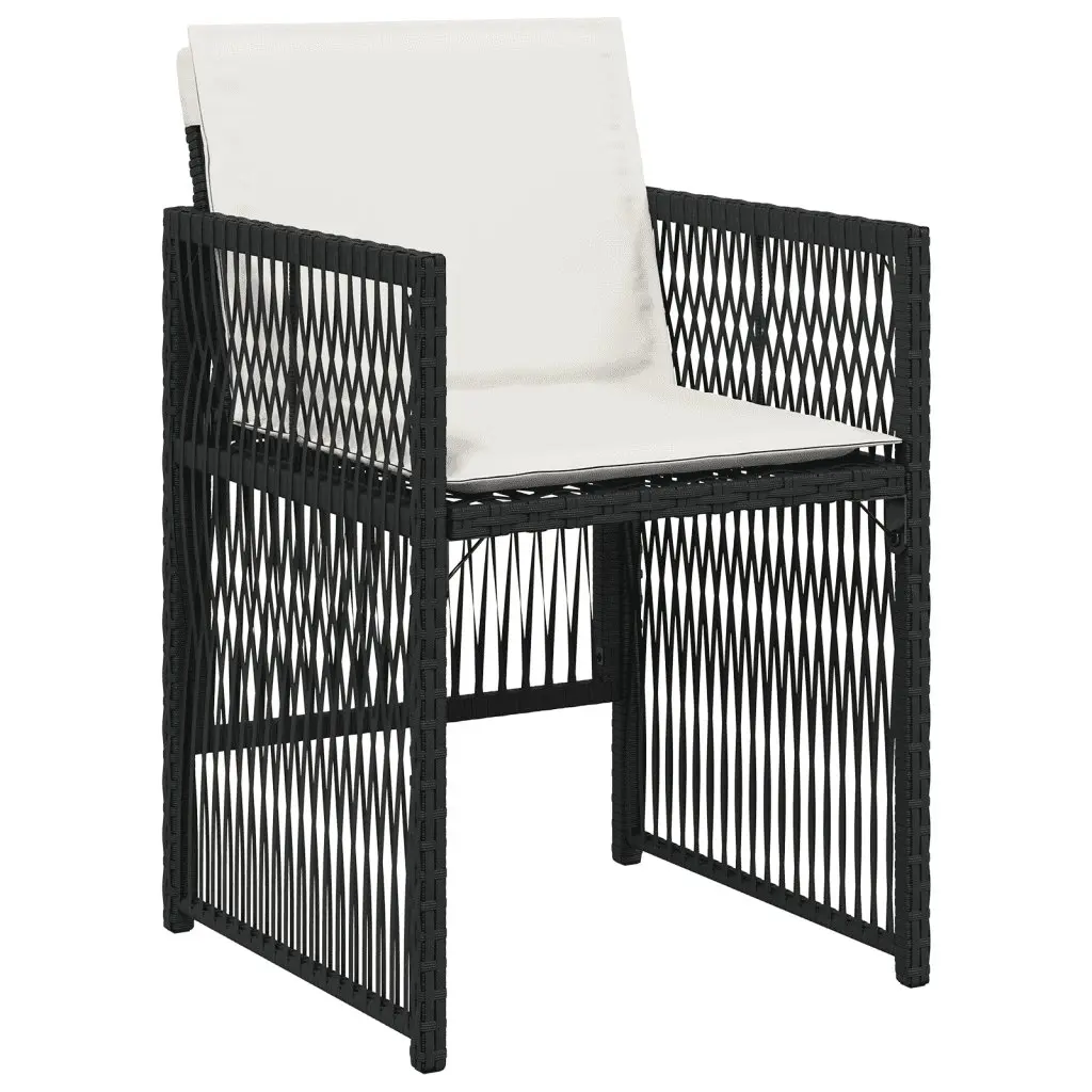 Garden Dining Set 11 Piece Outdoor Furniture Black Poly Rattan Chairs Table