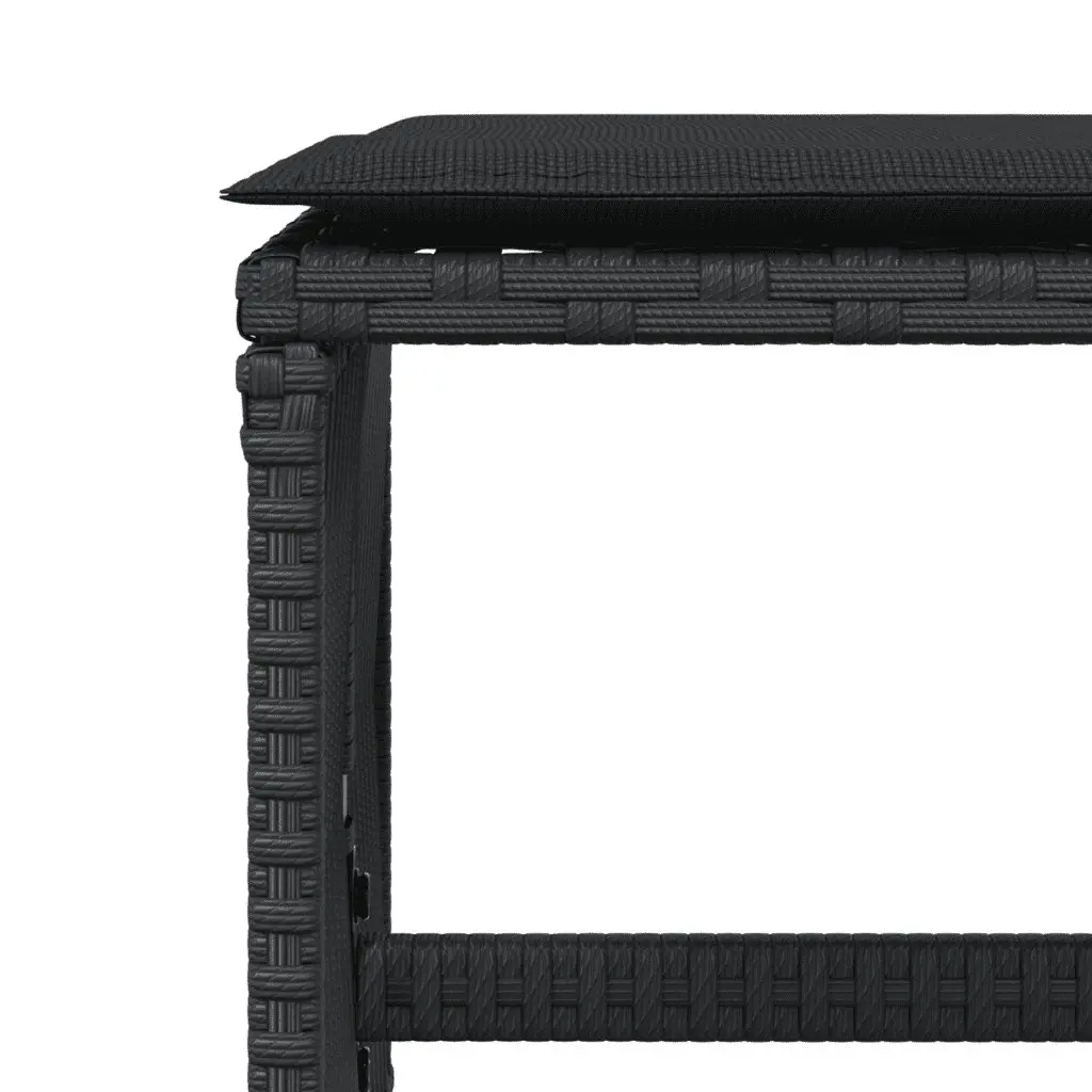 Garden Dining Set 9 Piece Outdoor Furniture for Patio and Garden Black Poly Rattan with Cushions