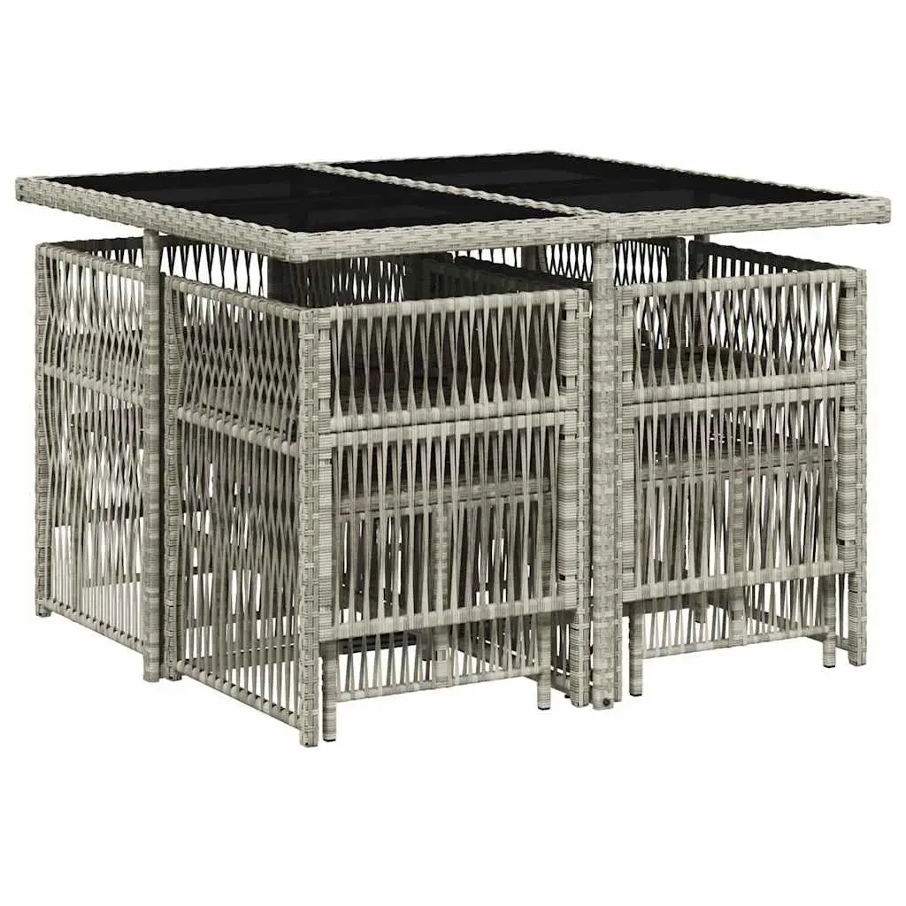 Outdoor Dining Set Grey 9 Piece Garden Furniture with Cushions