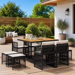 9 Piece Outdoor Garden Dining Set - Specs and Features