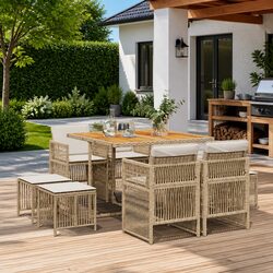 9 Piece Outdoor Patio Dining Set with Durable Construction