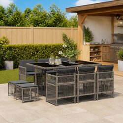 Specifications for the 11-Piece Grey Poly Rattan Dining Set