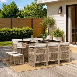11 Piece Outdoor Dining Set: Dimensions and Features Detailed