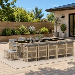 Garden Dining Set: 15-Piece Outdoor Furniture Specifications