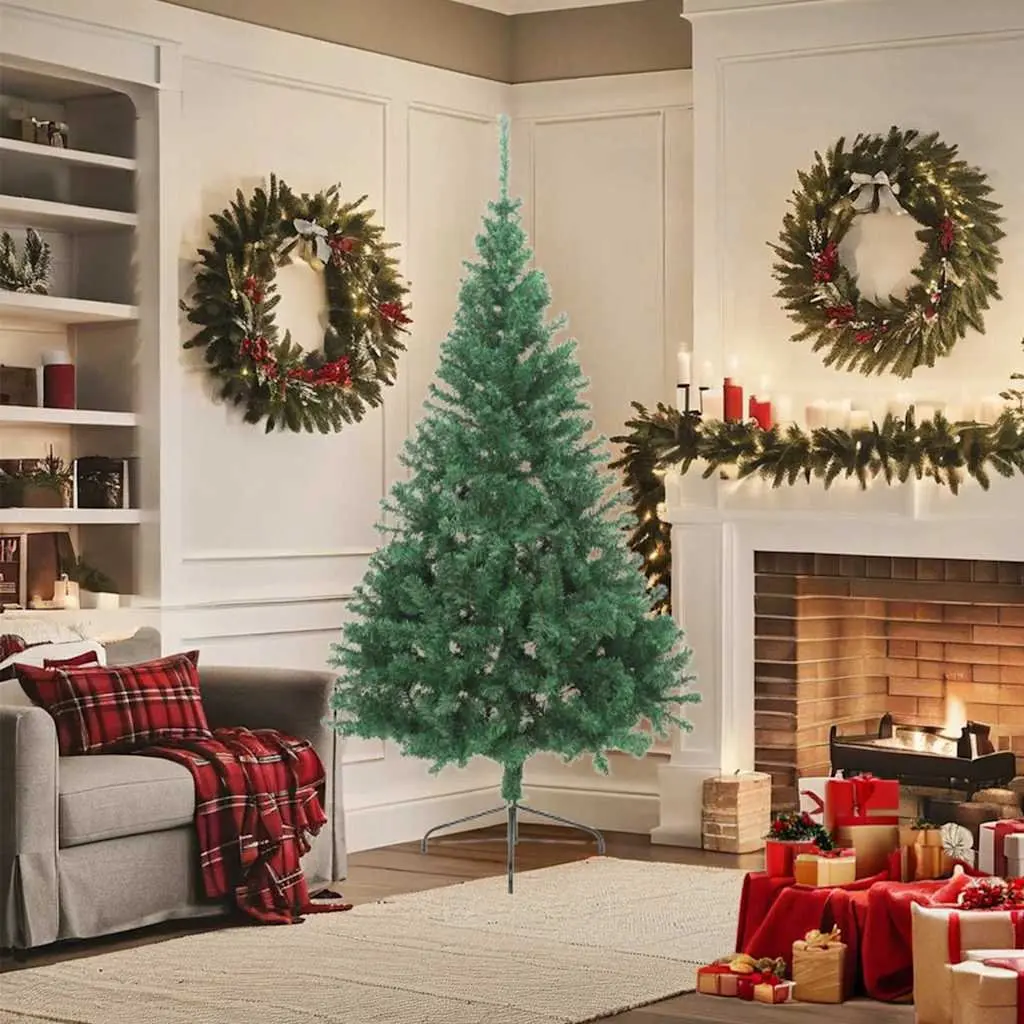 Half Christmas Tree Indoor Green 180cm Artificial PVC Seasonal Decoration