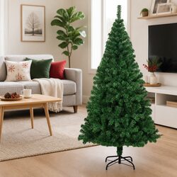 210cm Artificial Christmas Tree - Green PVC Material