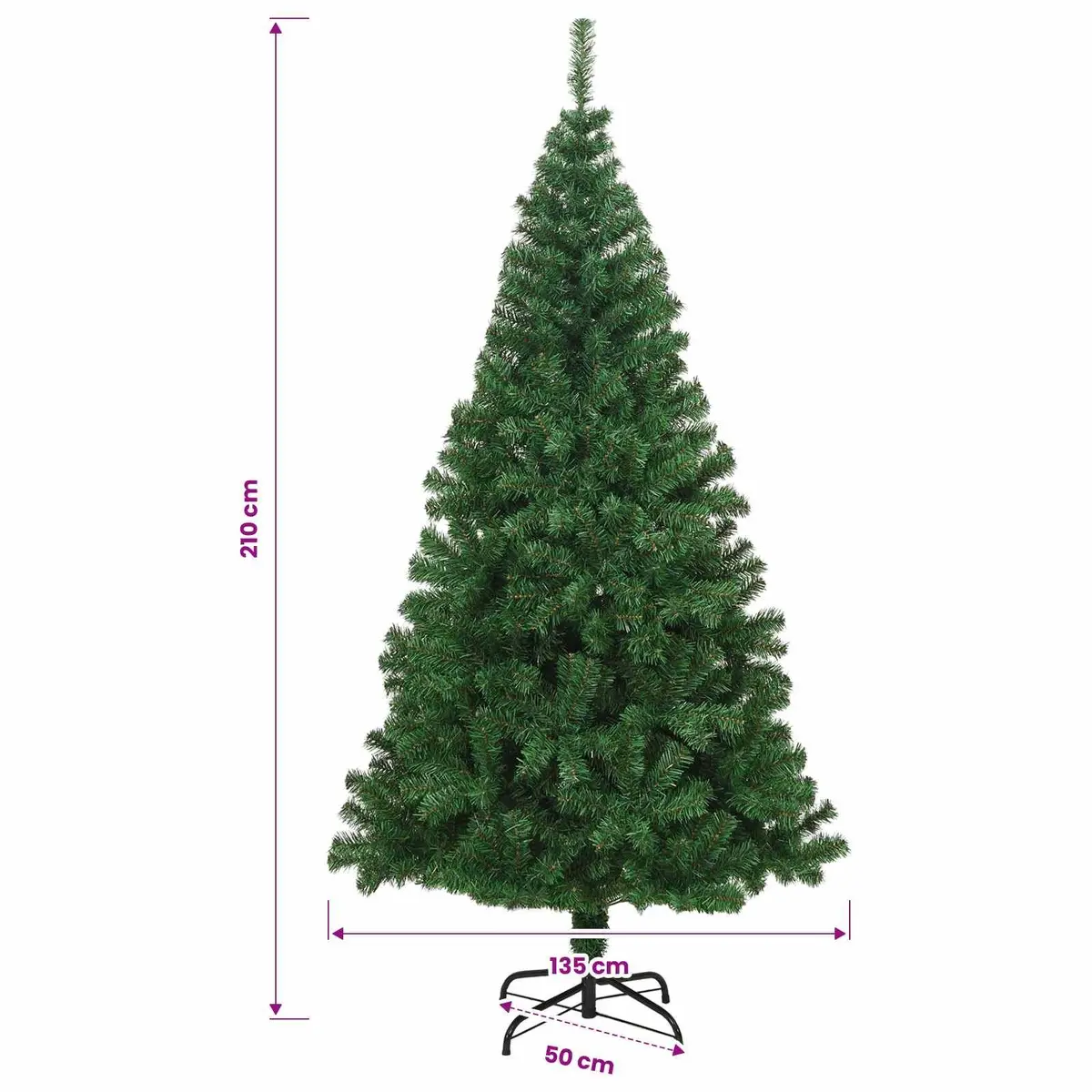 Artificial Christmas Tree Indoor 210cm Green PVC Thick Branches