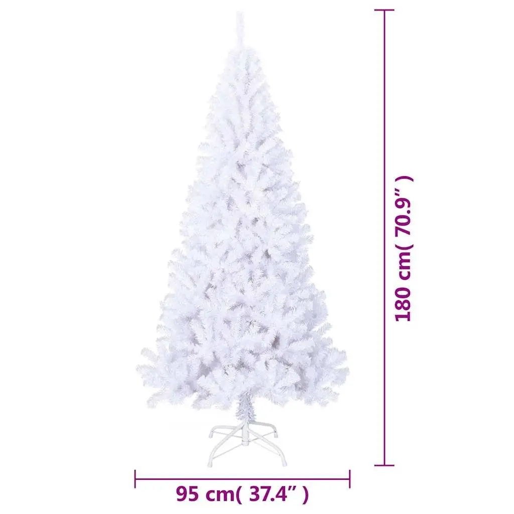 180cm White Artificial Christmas Tree with Metal Stand