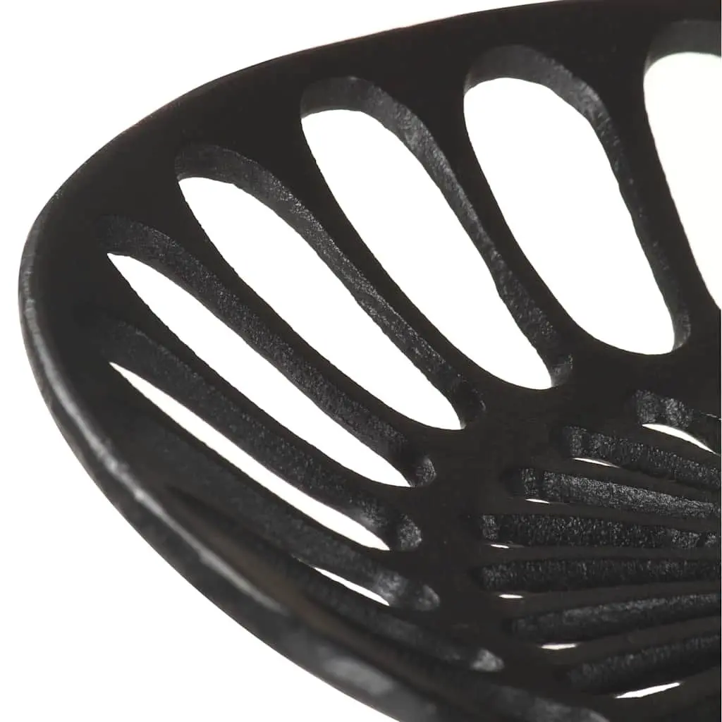 Bar Stool Black Adjustable Height Vintage Retro Design Footrest Counter Chair