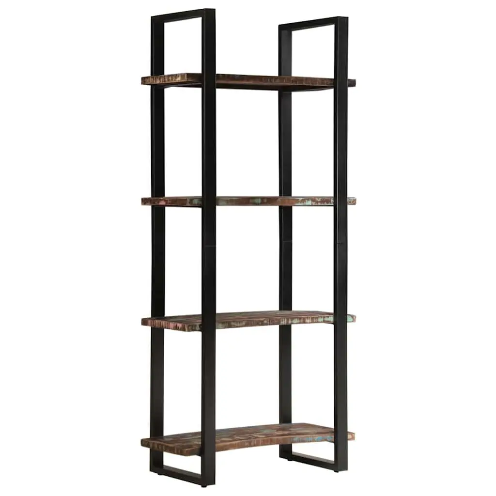 4-Tier Bookcase 80x40x180 cm Solid Reclaimed Wood Industrial Shelving Unit