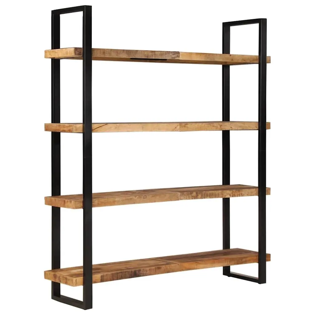 4-Tier Bookcase 160x40x180cm Rough Mango Wood Shelving Storage Display Unit