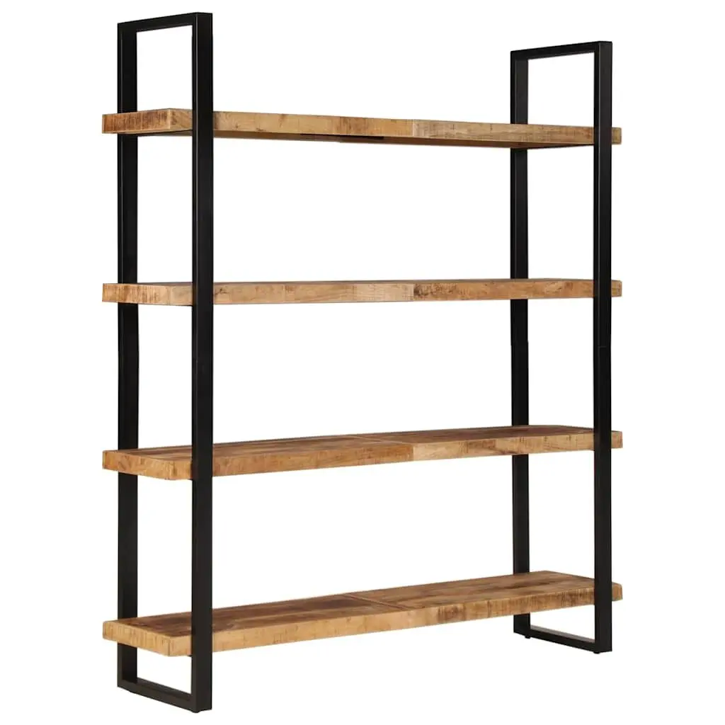4-Tier Bookcase 160x40x180cm Rough Mango Wood Shelving Storage Display Unit