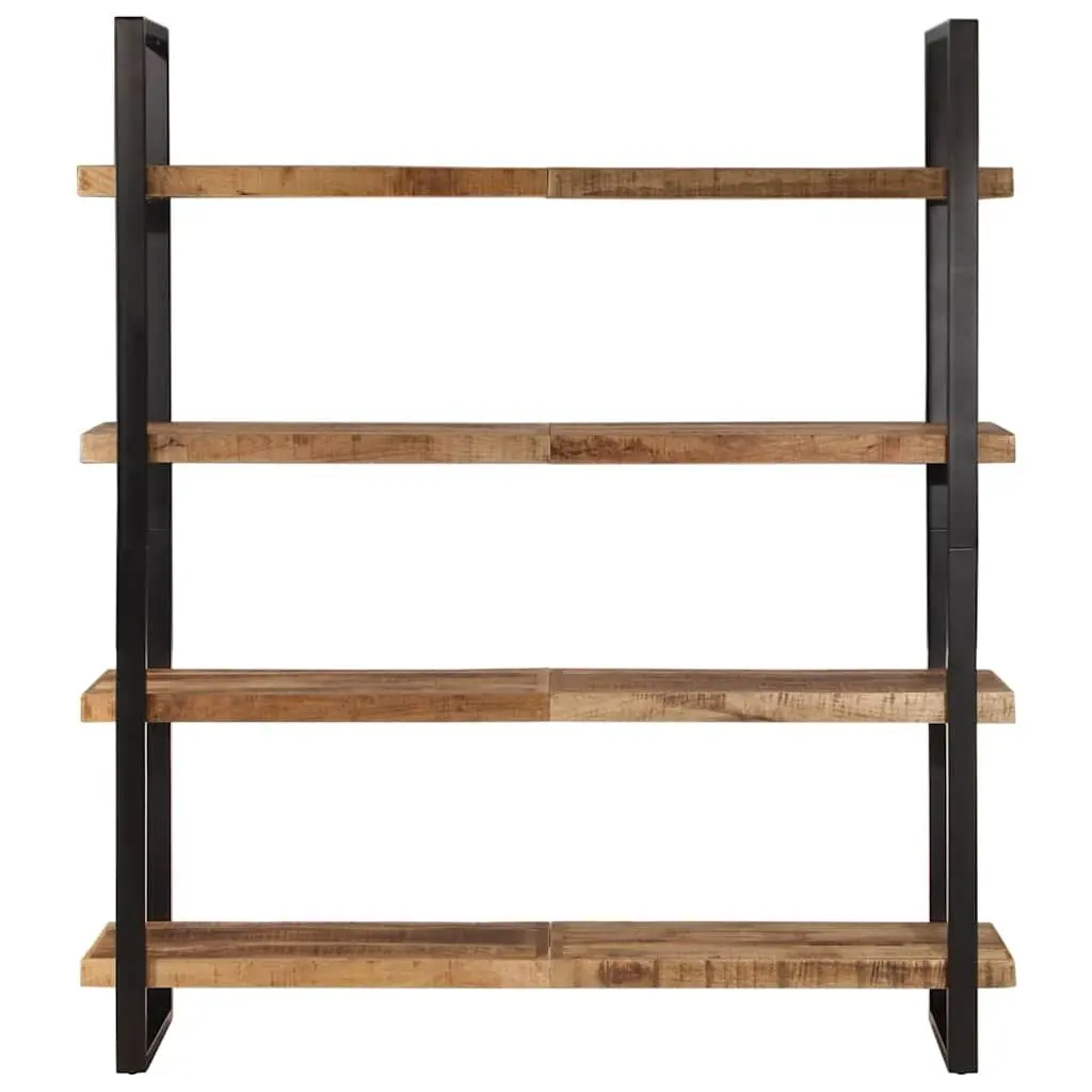 4-Tier Bookcase 160x40x180cm Rough Mango Wood Shelving Storage Display Unit