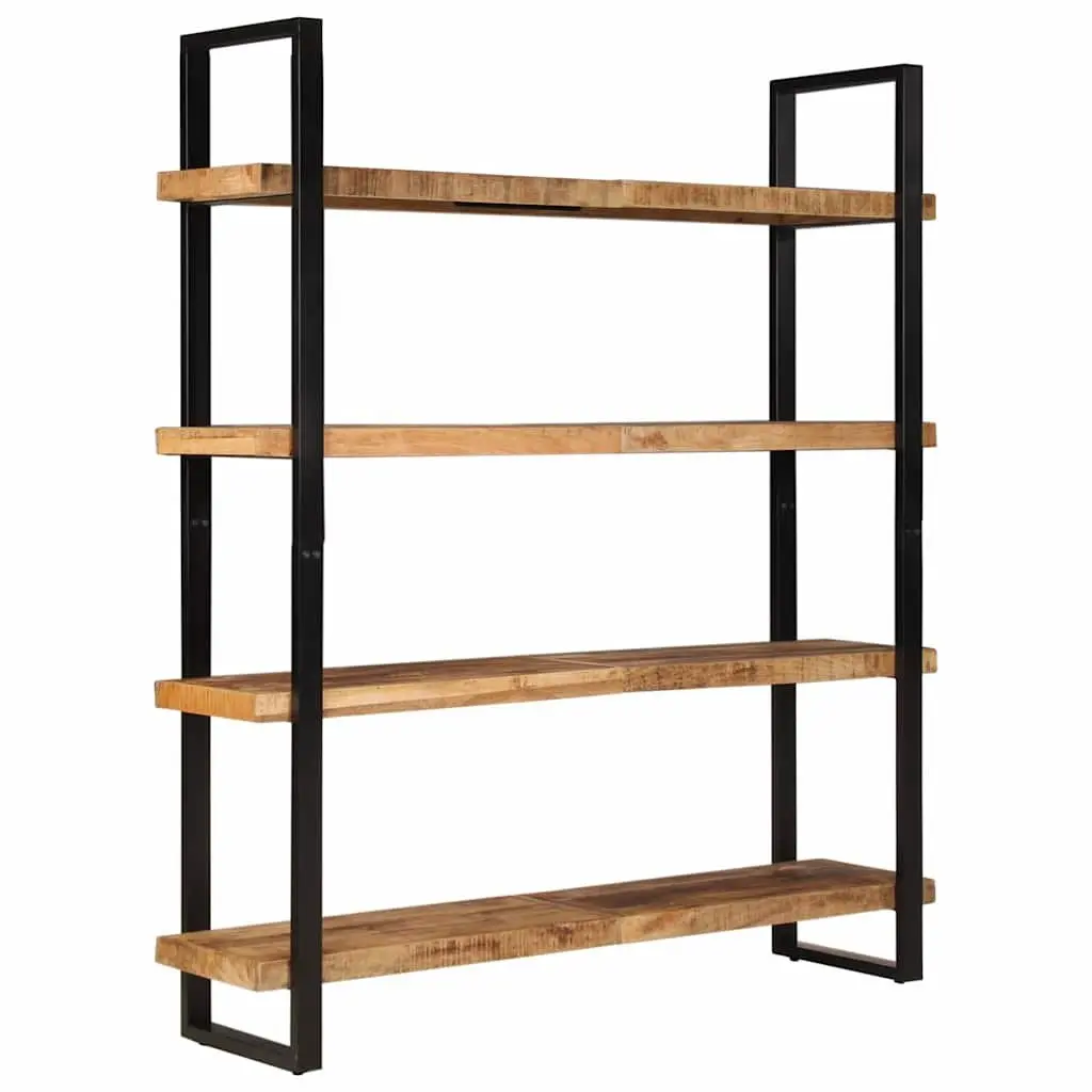 4-Tier Bookcase 160x40x180cm Rough Mango Wood Shelving Storage Display Unit