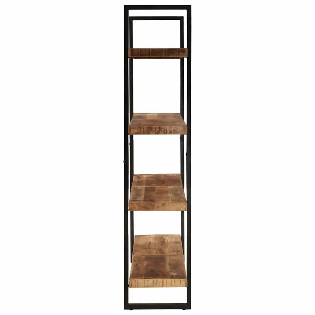 4-Tier Bookcase 160x40x180cm Rough Mango Wood Shelving Storage Display Unit